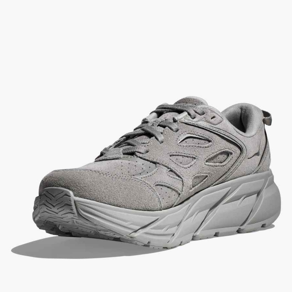 Hoka One One Clifton L Suede Women’s Gray Athletic Running Shoes Size 7 Women’s